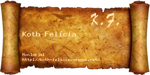 Koth Felícia névjegykártya